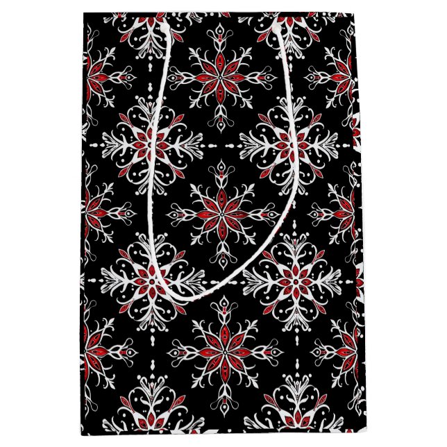 Gothic Spooky Christmas snowflakes Medium Gift Bag (Front)