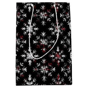 Gothic Spooky Christmas snowflakes Medium Gift Bag