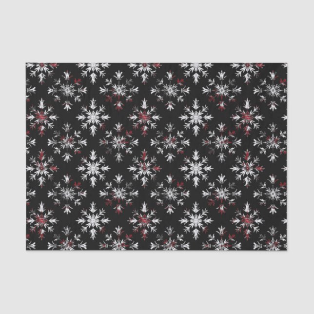 Gothic Spooky Christmas snowflakes Tissue Paper (Front)