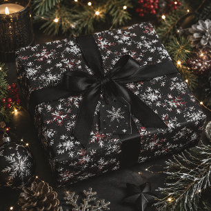 Gothic Spooky Christmas snowflakes Wrapping Paper