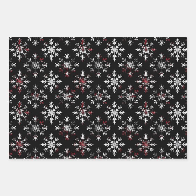 Gothic Spooky Christmas snowflakes Wrapping Paper Sheet (Front)