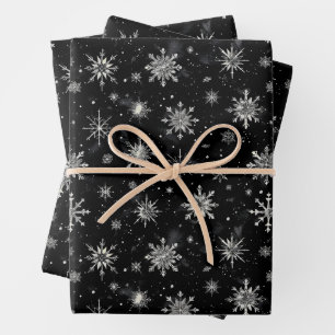 Gothic spooky christmas snowflakes wrapping paper sheet