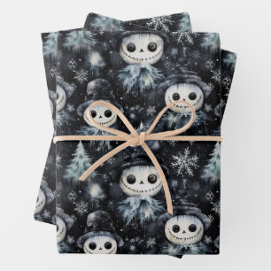 Gothic Spooky Christmas Wrapping Paper Sheet