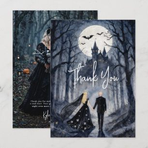 Gothic Spooky Forest Toward Castle TLW26 Thank You Card