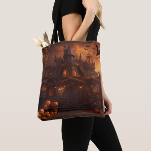 Gothic Spooky Halloween House Scary Mansion Tote Bag