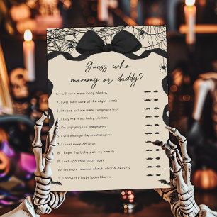 Gothic Spooky Little Boo Baby Shower Bingo Game