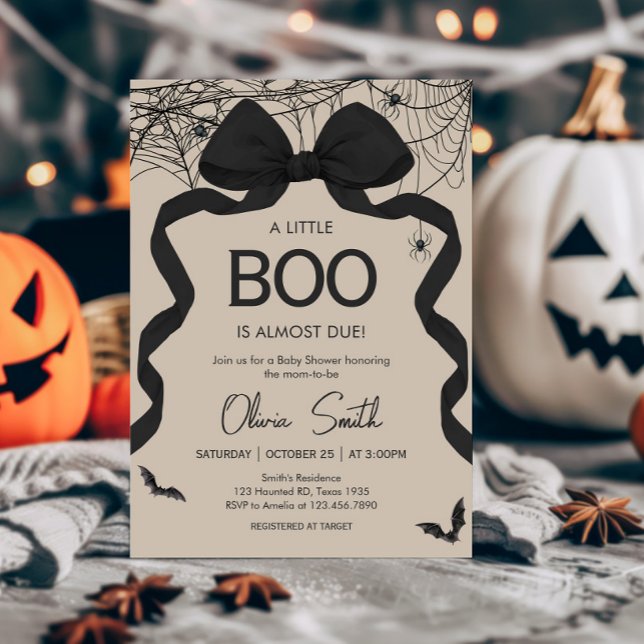 Gothic Spooky Little Boo Baby Shower Invitation (Gothic Spooky Little Boo Coquette Baby Shower Invitation
)