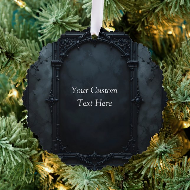 Gothic Square Frame Custom Tree Decoration Card (Insitu (Tree))