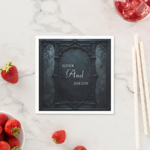 Gothic Square Frame Wedding Napkin
