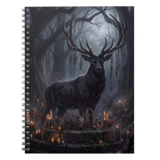 Gothic Stag Dark Forest Art Print Notebook