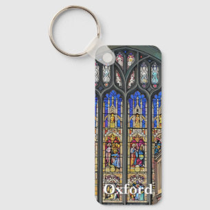 Gothic Stained Glass Window Print Key Ring