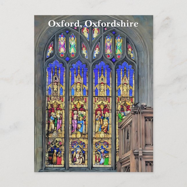 Gothic Stained Glass Window Print Postcard (Front)