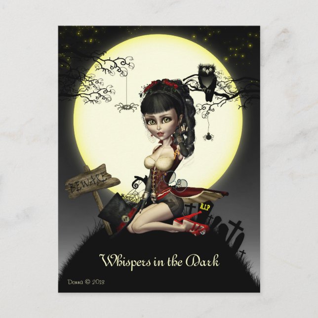 Gothic Steampunk Lolita Digital Art Postcard (Front)