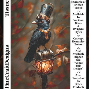 Gothic Steampunk Raven, Lantern, DC2L Decoupage Tissue Paper