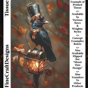Gothic Steampunk Raven, Lantern, DC2R Decoupage Tissue Paper