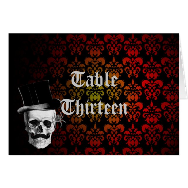 Gothic steampunk table number card (Front Horizontal)