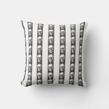 Gothic striped pattern with skulls