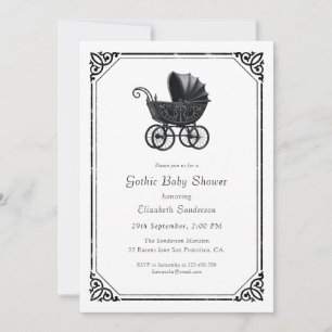  Gothic Stroller Baby Shower Invitation