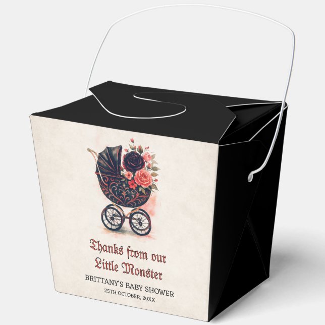 Gothic Stroller Halloween Baby Shower Favour Box (Front)