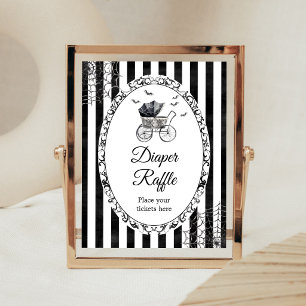 Gothic Stroller Halloween Diaper Raffle Sign