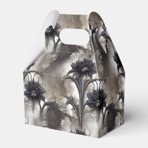 Gothic Style Black Flowers Favour Box
