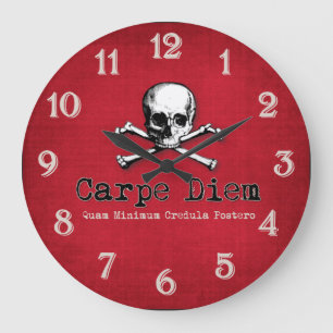 Gothic Style Carpe Diem Wall Clock