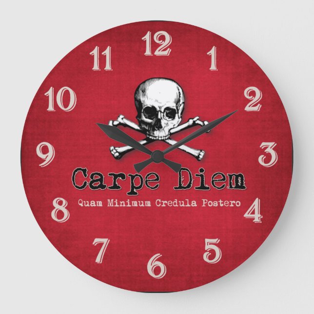 Gothic Style Carpe Diem Wall Clock (Front)