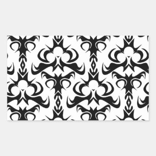 Gothic Style Damask Pattern Rectangular Sticker