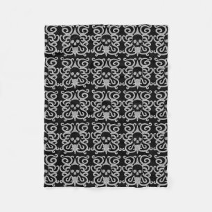 Gothic style skull fleece blanket