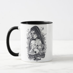 Gothic Sugar Skull Woman Tattoo Art Mug