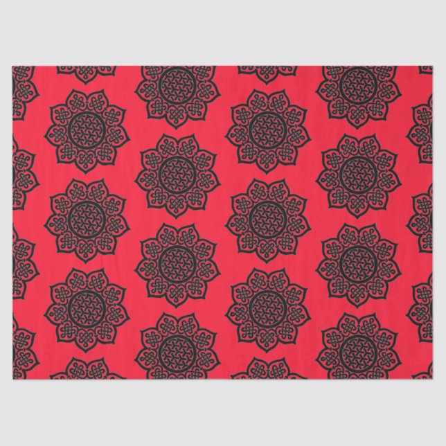 GOTHIC SUN Black Red Celtic Knots Tissue Paper (Front)