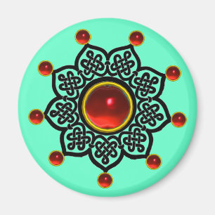 GOTHIC SUN Red Ruby Gem Magnet