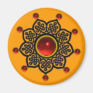 GOTHIC SUN Red Ruby Gem,Yellow Magnet