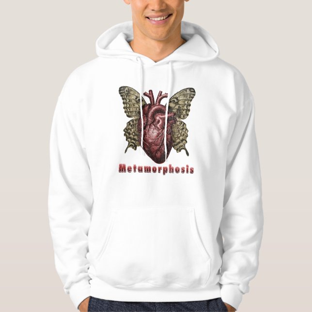 Gothic Surreal Metamorphosis – Heart and Butterfly Hoodie (Front)