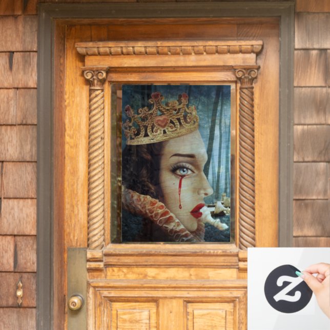 Gothic Surreal Unique Collage Sad Queen of Hearts (Home Door)
