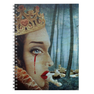 Gothic Surreal Unique Collage Sad Queen of Hearts Notebook