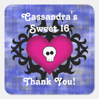 Gothic sweet sixteen square sticker