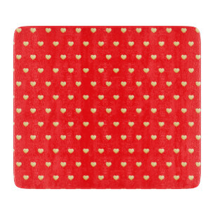 Gothic Sweethearts Pattern Red and Gold Cutting Board