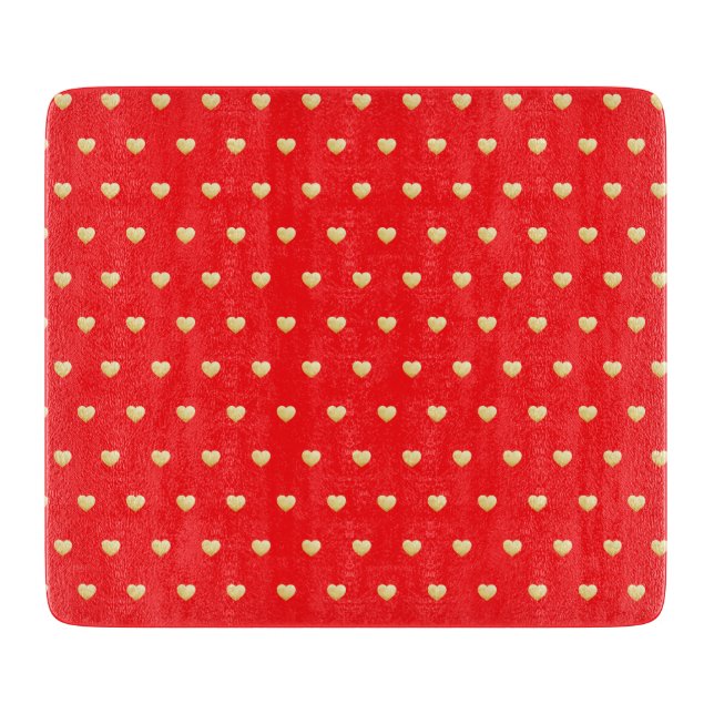 Gothic Sweethearts Pattern Red and Gold Cutting Board (Front)