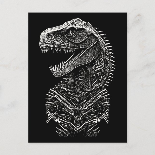 Gothic T-Rex Dinosaur Postcard (Front)