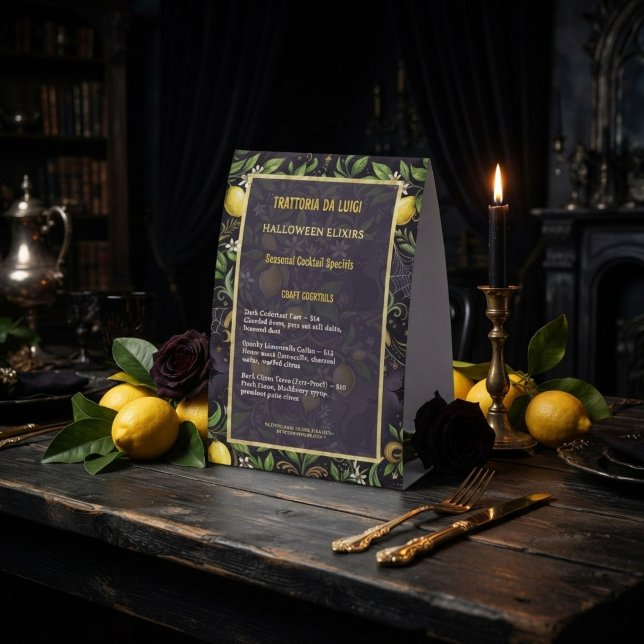 Gothic Table Tent Botanical Lemon Halloween (Creator Uploaded)