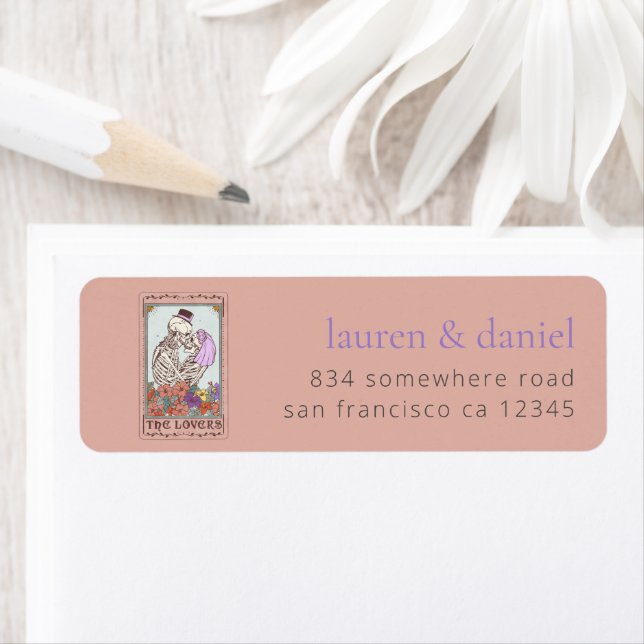 Gothic Tarot Card Names Return Address Wedding Label (Insitu)