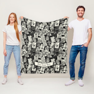 Gothic Tarot Card Victorian Witchcraft Apothecary  Fleece Blanket