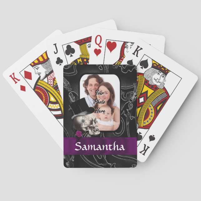 Gothic tattoo skull playing cards (Back)