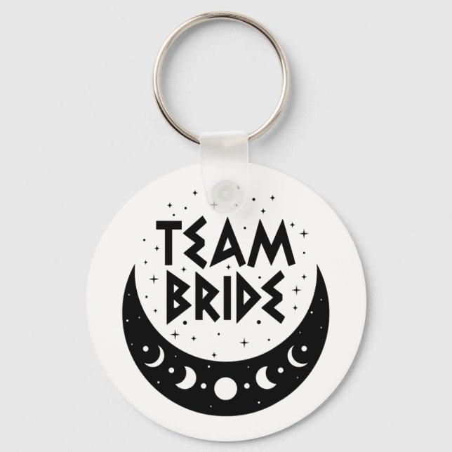Gothic Team Bride Coven Wedding Bachelorette Party Key Ring (Front)