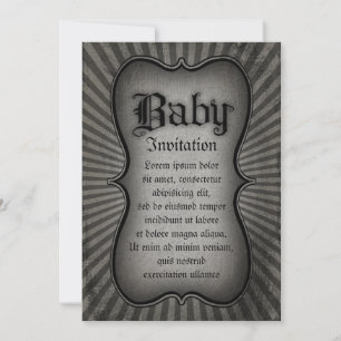 Gothic Text Baby Invitation