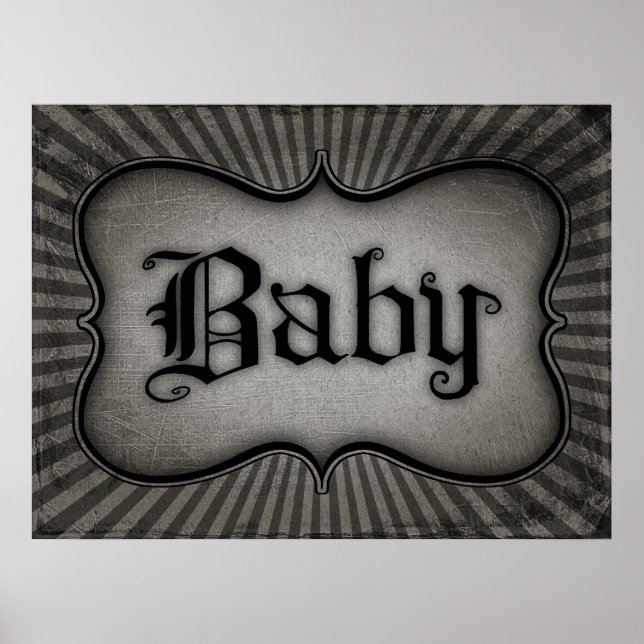 Gothic Text Baby Poster (Front)