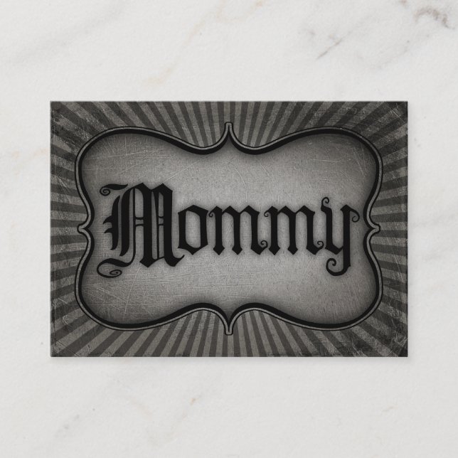 Gothic Text Mummy Calling Card (Front)