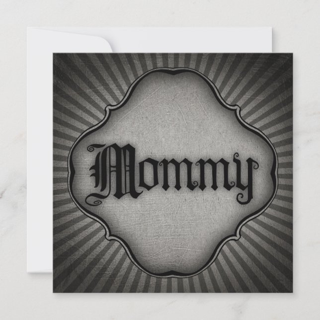 Gothic Text Mummy Invitation (Front)