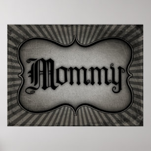 Gothic Text Mummy Poster